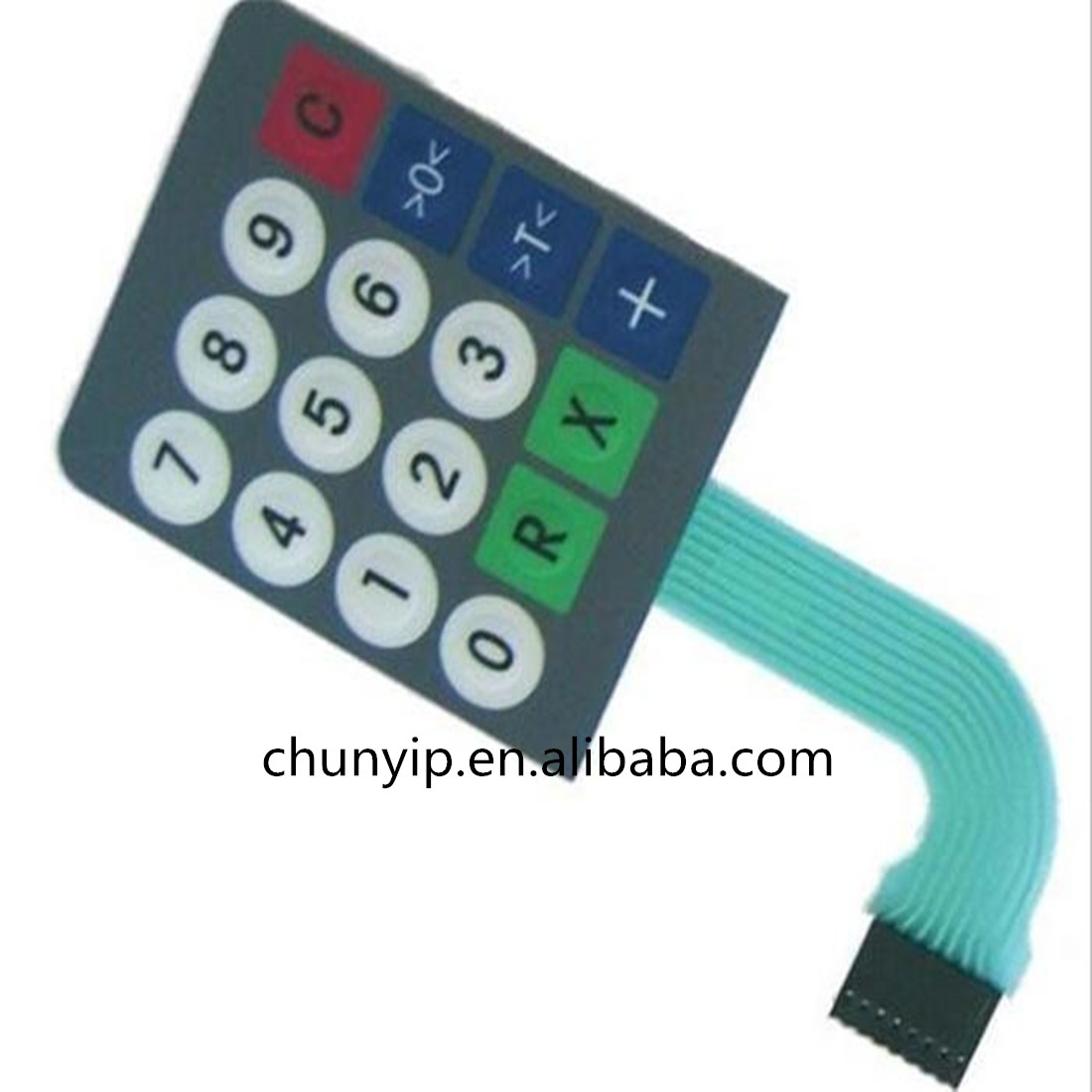 black moisture proof membrane touch switch keypad with flat cable rubber membrane