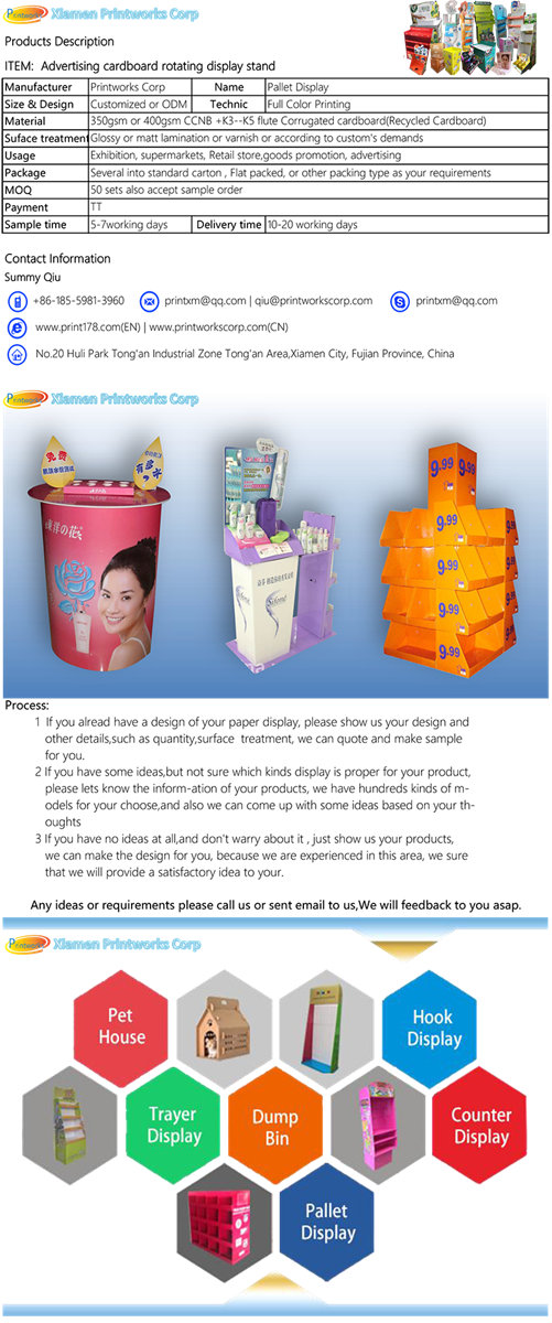Advertising cardboard rotating display stand