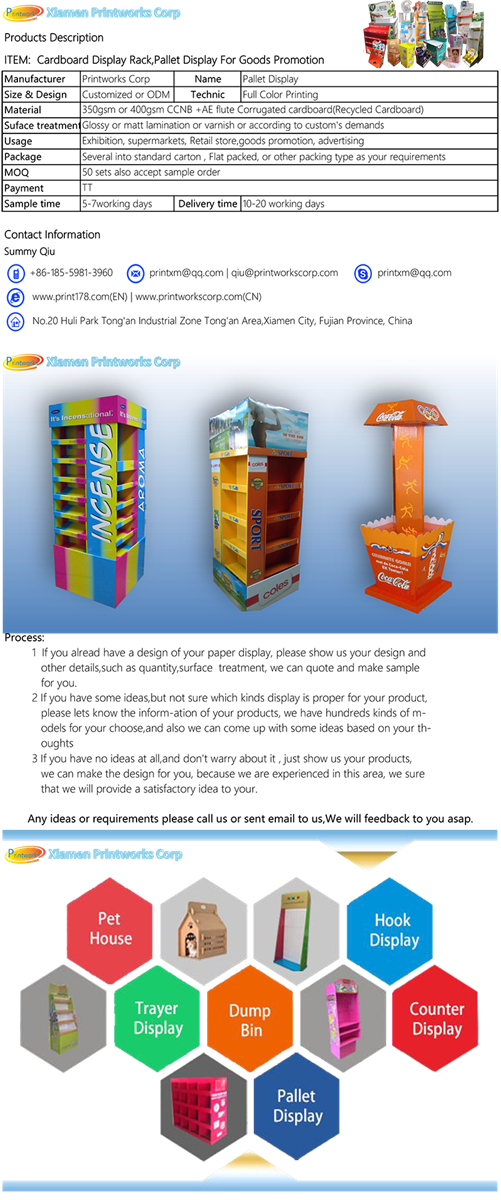 Cardboard Display RackPallet Display For Goods Promotion