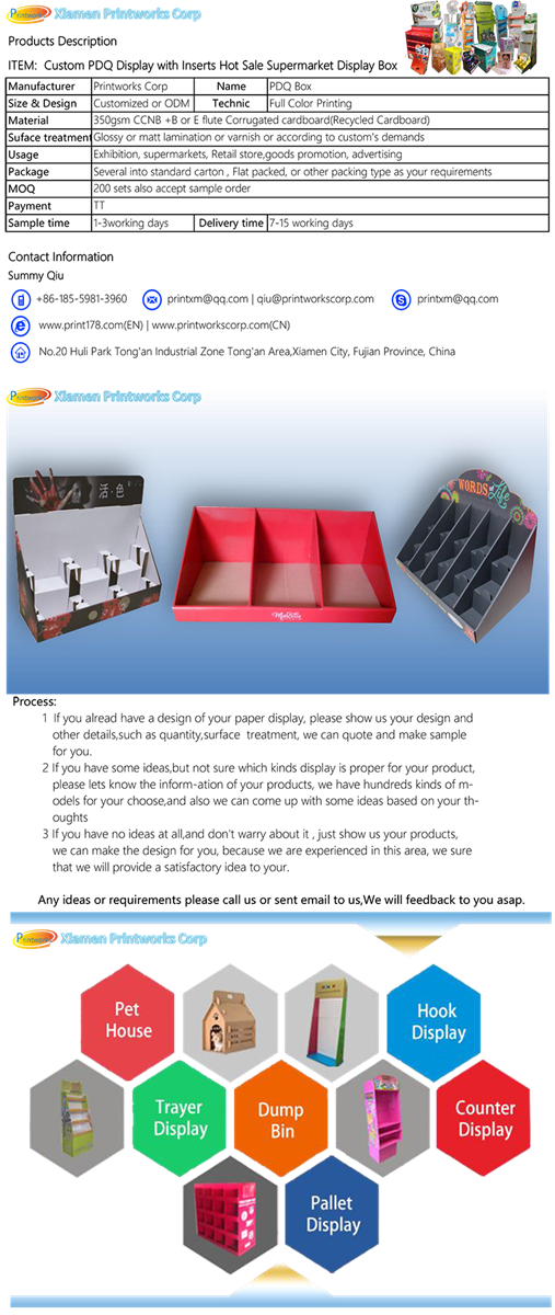 Custom PDQ Display with Inserts Hot Sale Supermarket Display Box