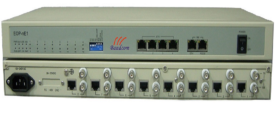 8E1 to 4Ethernet Converter with SNMP and console managment