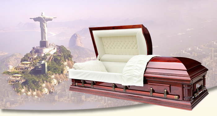 Bulk supply wholesale beautiful wooden half couch wood casket