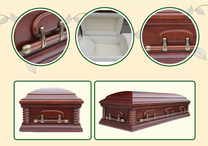 Graceful made in china US style wholesale adult casket with bed and cloth