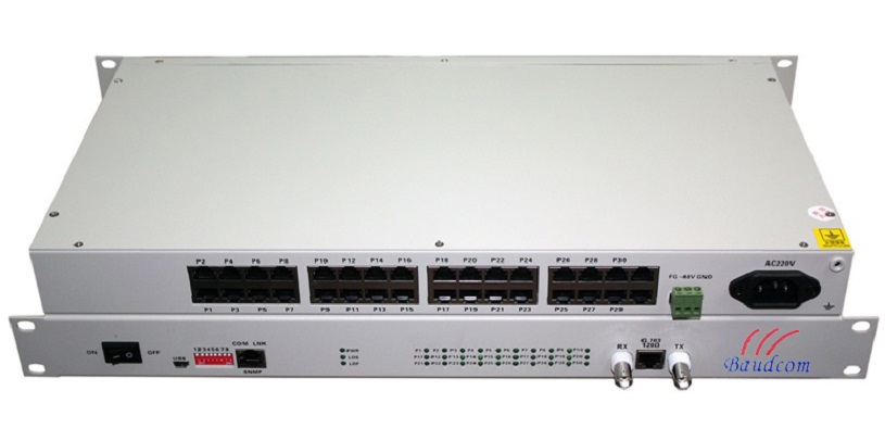 30 Voice POTSFXSFXO over E1 Converter 30voice MUX