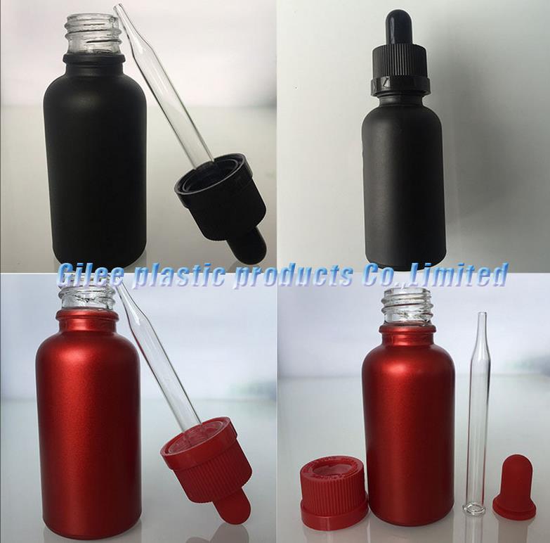 Matte Black glass Dropper Bottle
