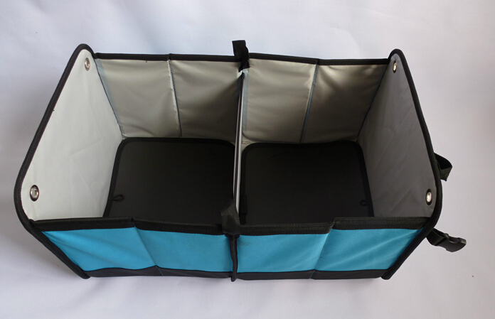 Two Sections Durable Waterproof Fabric Car Boot Organizer Car Trunk Organizer With PE Board