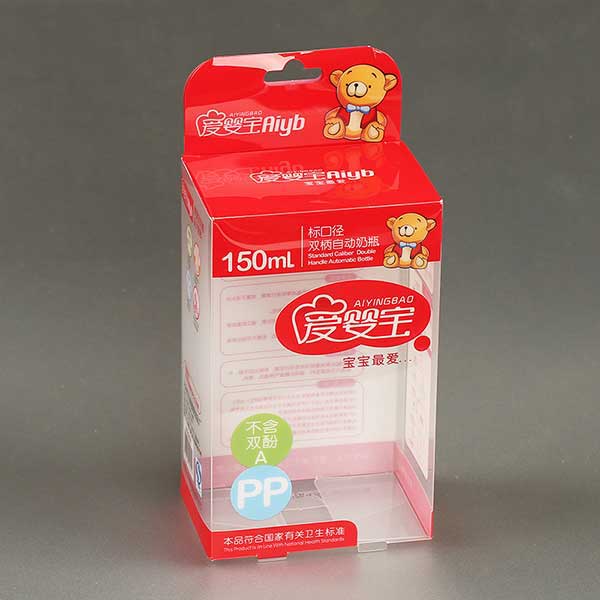 clear baby feeding bottle packaging box