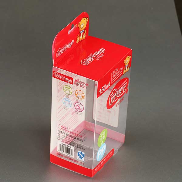 clear baby feeding bottle packaging box