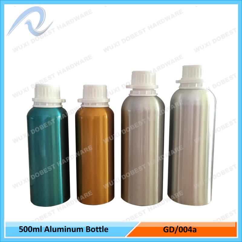 colorful aluminum essential oil bottles 100ml 250ml 500ml 1000ml made in china