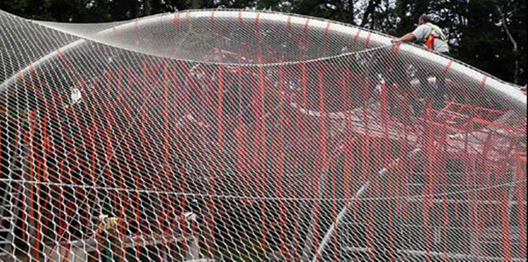 Bird control with Stainless steel cable mesh