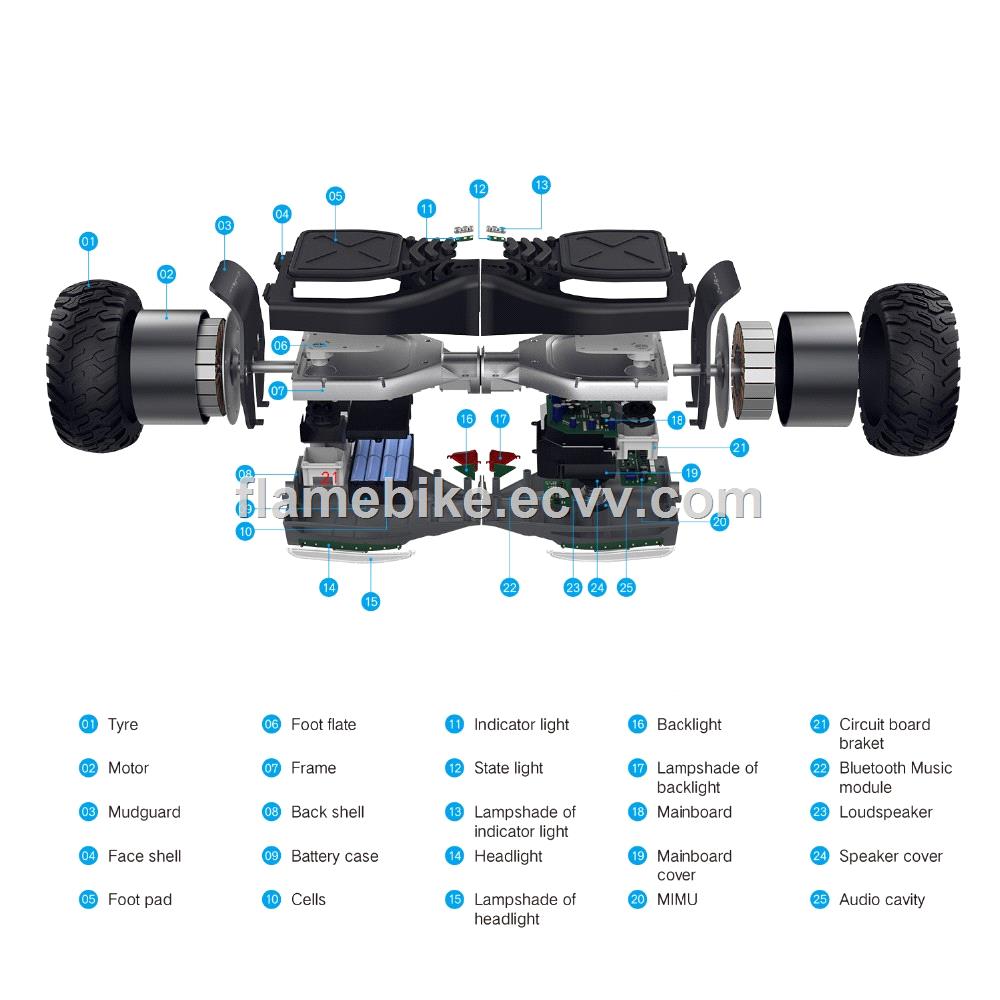 85 Inch Electric Self Balance Scooter with 800W Motor