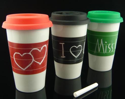 Ceramic Chalk cup with silicone lid