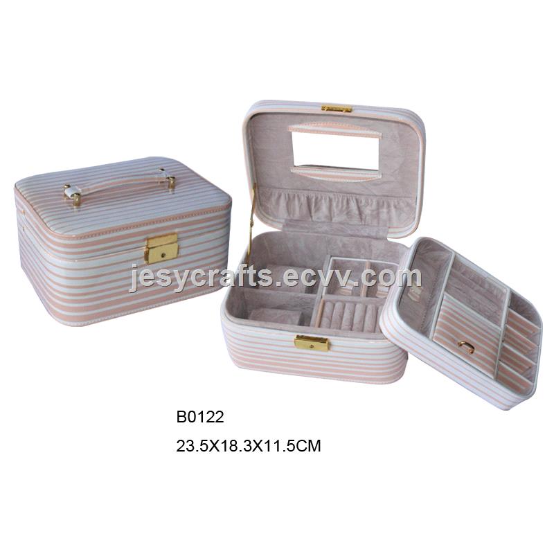 patent strap PVC jewelry boxB0122