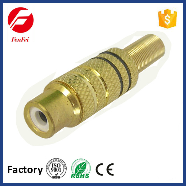 High Quality Gold Plated RCA Jack Metal with Spring