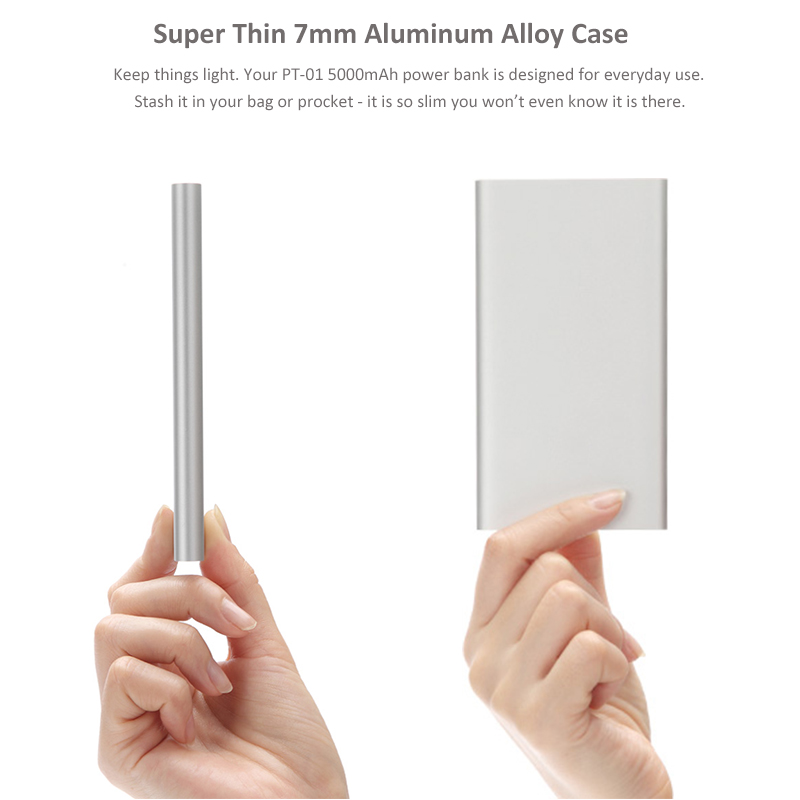 Hot Sale High Quality PT01 Super Thin 5000mAh Powerbank