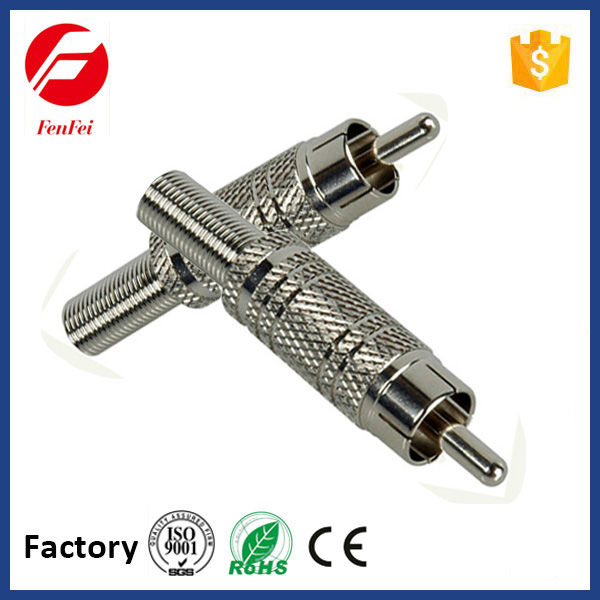 Nickel Plated Metal RCA Plug With Spring