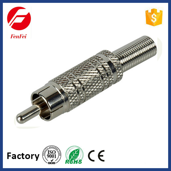 Nickel Plated Metal RCA Plug with Spring