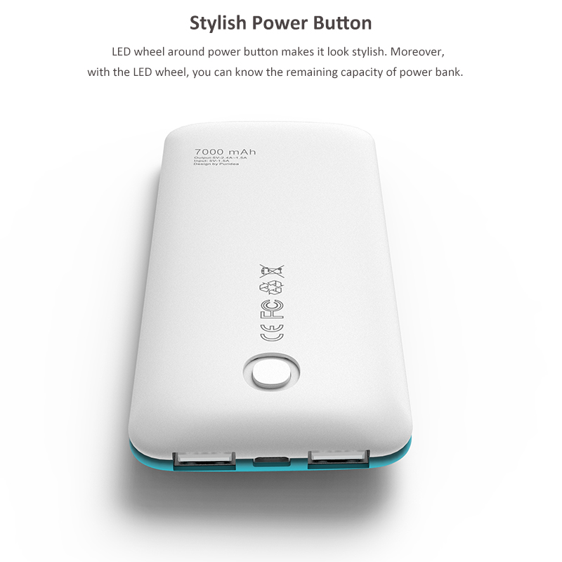 PT115 Candy Series 7000mAh Super Thin Polymer RoHS Power Bank