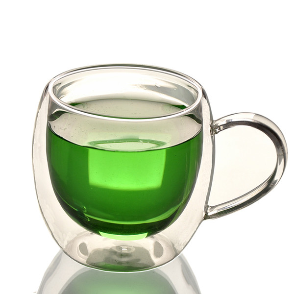 2017 Hot sales Mouth blown double wall glass cup with FDA