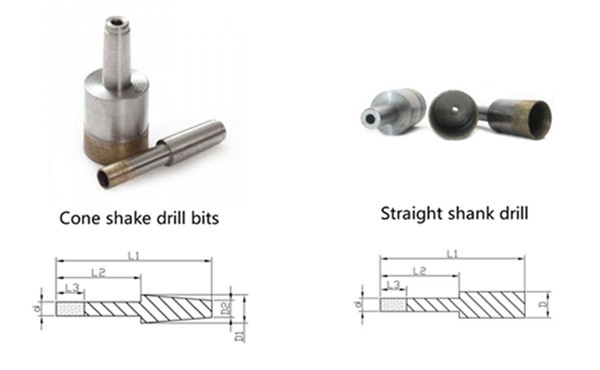 Glass Diamond Drill Bills Cone Straight Shank Drill