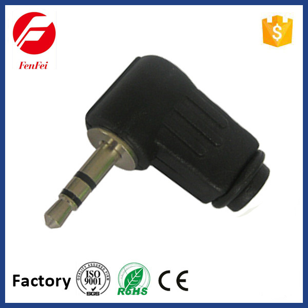 35mm stereo plug right angle audio video adapter