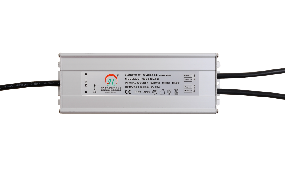 60W IP67waterproof 010V dimmable LED power supply CE RoHs Europe standard