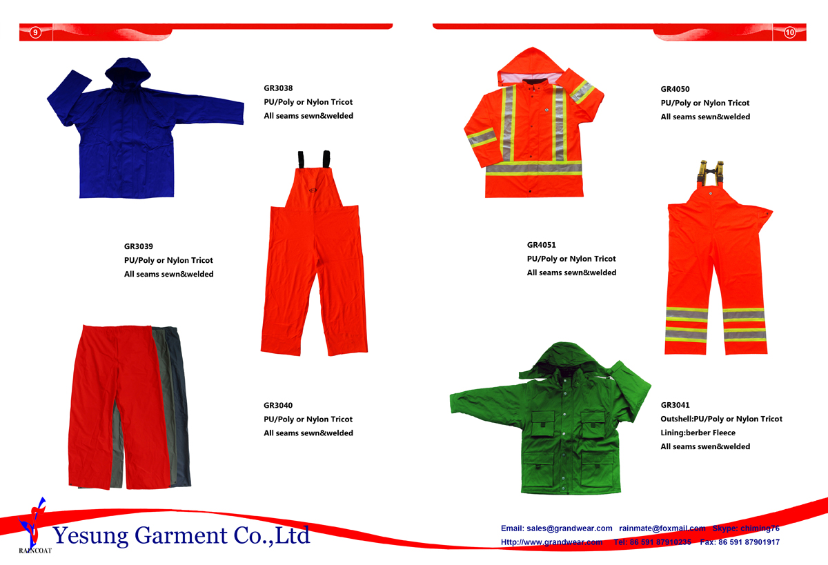 heavy duty waterproof raincoat rainsuit