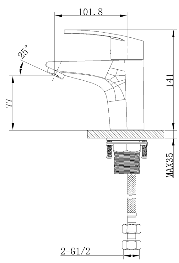 Deck Mounted Single Handle Single Hole Bathroom Basin Mixer faucet