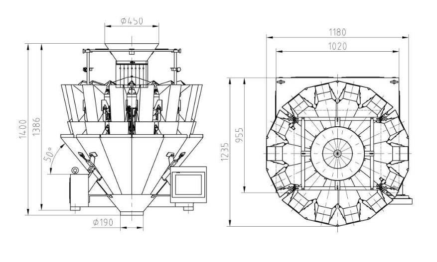 multi head weigher packing machineautomatic multihead combination weigher