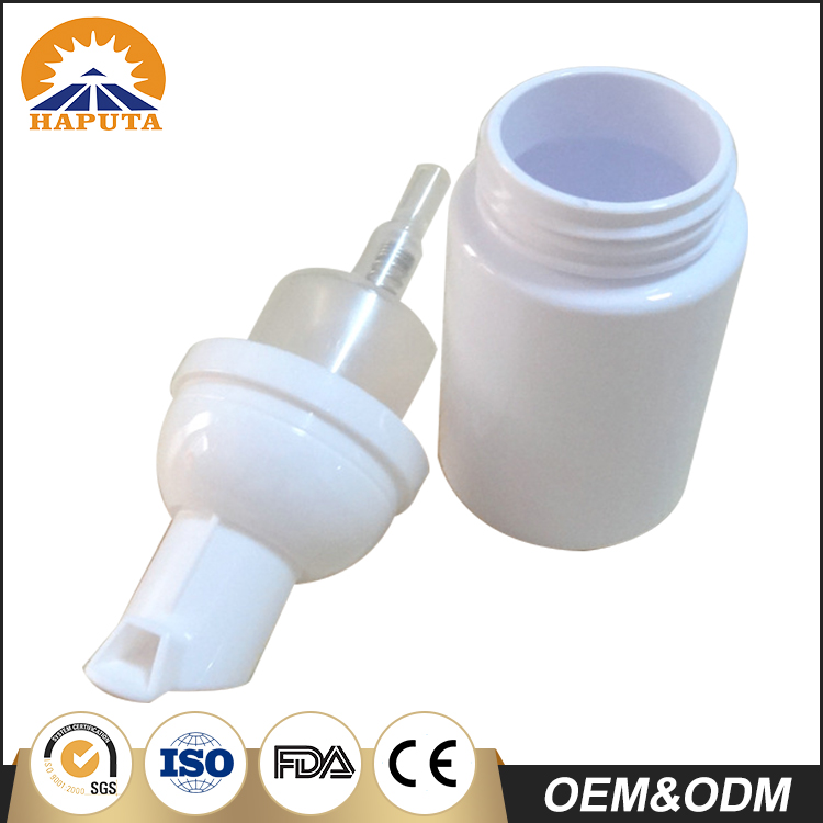 Opaque Round Shape foamer Pump Plastic Bottle With Clear Cap