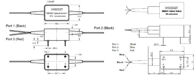 1x2 MEMS optical switch 1x4 MEMS optical switch Latching