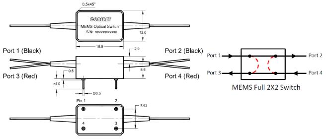 2x2 MEMS optical switch 1x2 MEMS optical switch 1x4 MEMS optical switch Latching