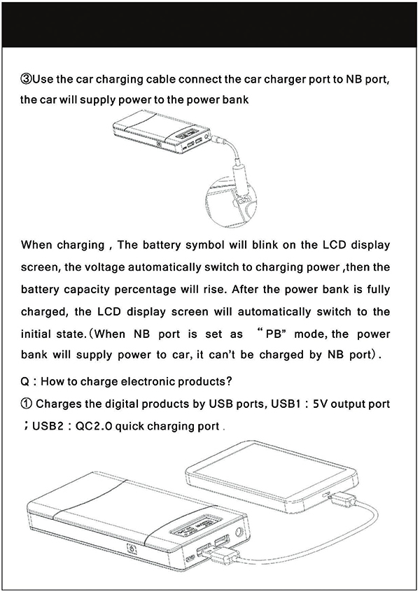 Simo Tech multifunction liion battery LCD display dual USB car jump starter power bank