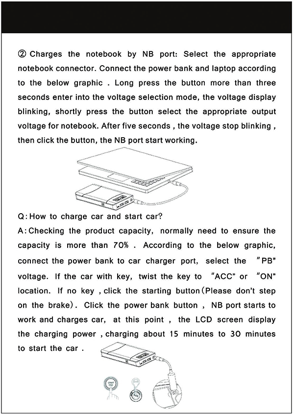 Simo Tech multifunction liion battery LCD display dual USB car jump starter power bank
