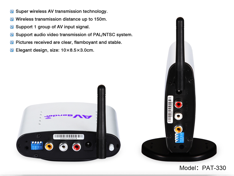 PAKITE 150m 24GHz AV TransmitterReceiver Wireless Video Sharing Device PAT330