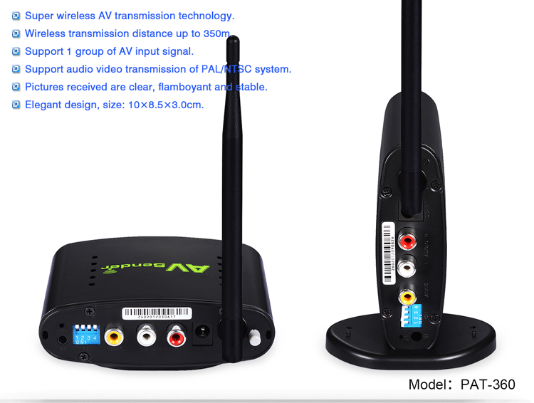 PAKITE 350 Meter 24GHz Wireless Video Transmitter and Receiver with 8 channel PAT360