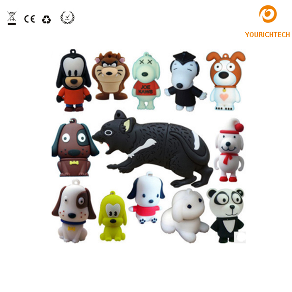 Wholesale bulk mini 30 memory plastic PVC cartoon character USB flash drive