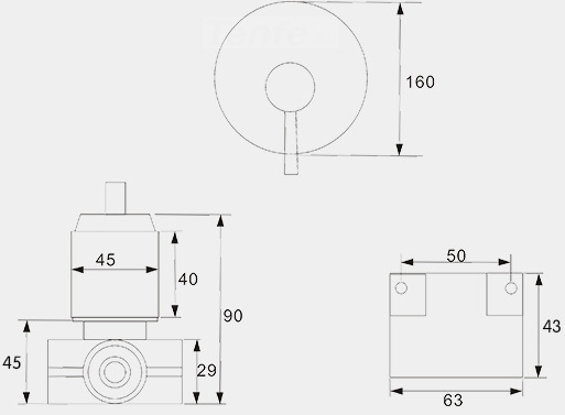 wall mounted shower control valve shower Copper valve