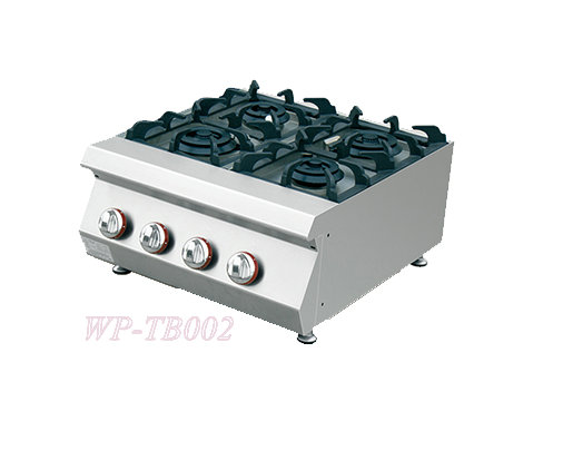 Countertop Stainless Steel Gas Stove With Four Burners Restaurant