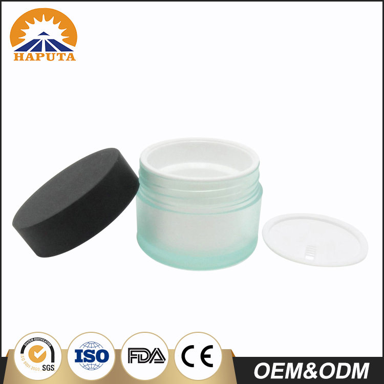 Frosted Fancy Double Wall Cosmetic Plastic Cream Jar With Screw Cap