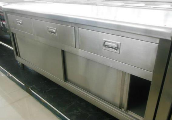 Stainless Steel Kitchen Working Table with Cabinet and Drawers