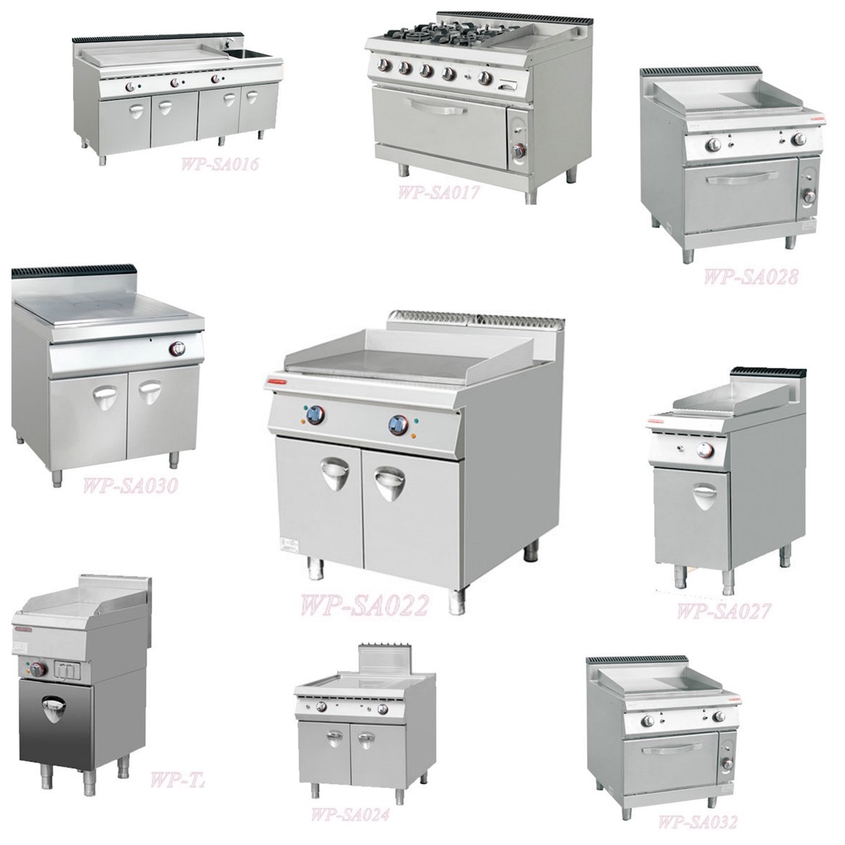 Standing Gas Style Four Burners Oven and Gas Griddle