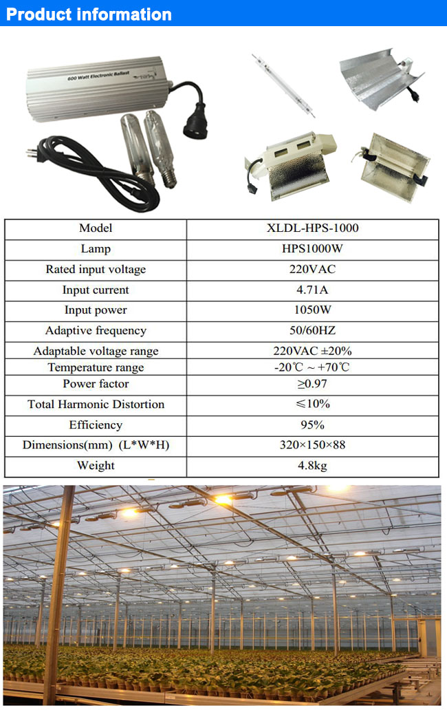 hydroponic grow lights digital ballast 1000w hps electronic balalst 1000watt