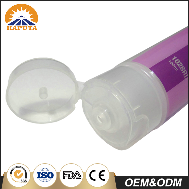 100ml Transparent Cosmetic Plastic Tube With Flip Cap