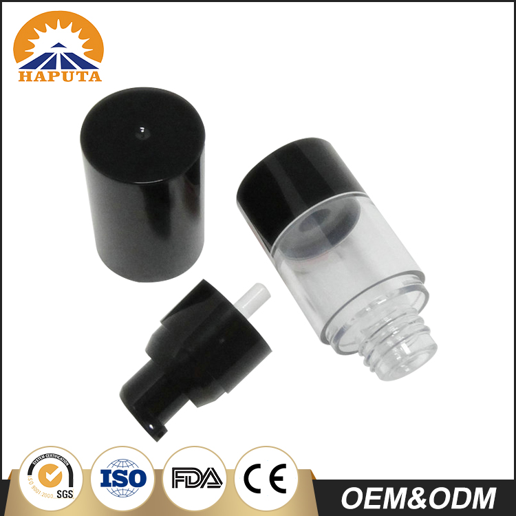 Transparent Cosmetic Plastic Airless Bottle With Cap