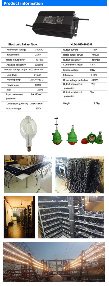 1000w 380v fish gathering lampMH electronic ballast