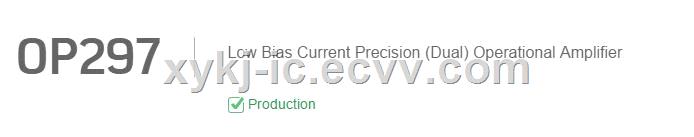 OP297GSZ ADI Low Bias Current Precision Dual Operational Amplifier