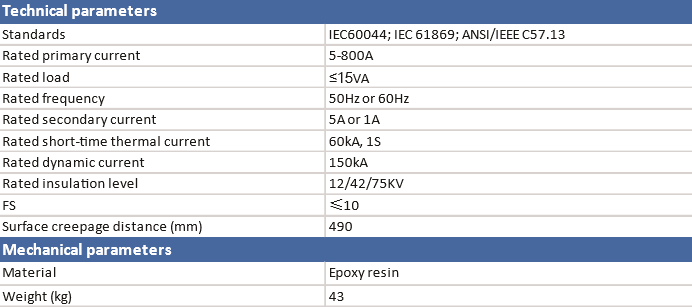 20kV Epoxy Resin Casting Outdoor Current Transformers