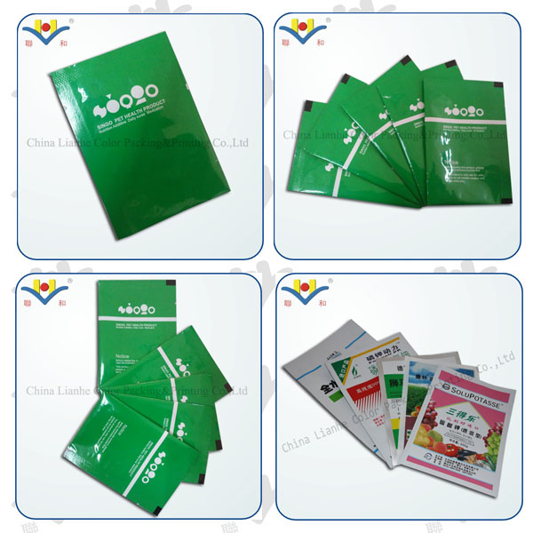 food grade color printing packaging bag 3 side seal bag aluminium foil bag