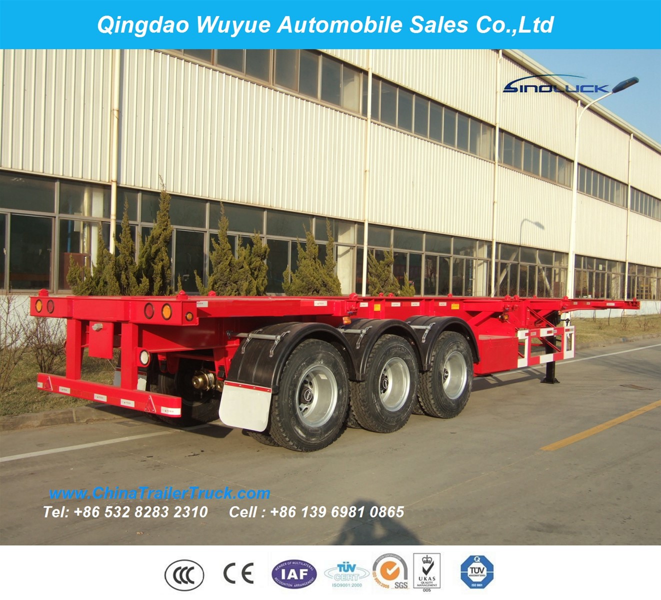 3 Axles 40FT Skeleton Semi Trailer